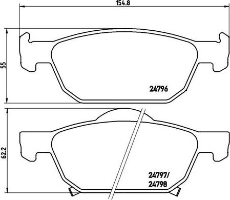 Brembo P 28 044X - Bremžu uzliku kompl., Disku bremzes autodraugiem.lv