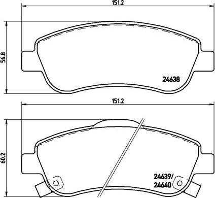 Brembo P 28 045X - Bremžu uzliku kompl., Disku bremzes autodraugiem.lv