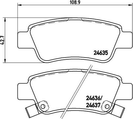 Brembo P28046N - Bremžu uzliku kompl., Disku bremzes autodraugiem.lv