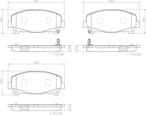 Brembo P28043N - Bremžu uzliku kompl., Disku bremzes autodraugiem.lv