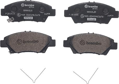 Brembo P 28 050X - Bremžu uzliku kompl., Disku bremzes autodraugiem.lv