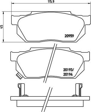 Brembo P 28 008 - Bremžu uzliku kompl., Disku bremzes autodraugiem.lv