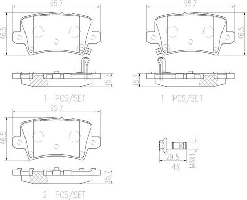 Brembo P28038N - Bremžu uzliku kompl., Disku bremzes autodraugiem.lv