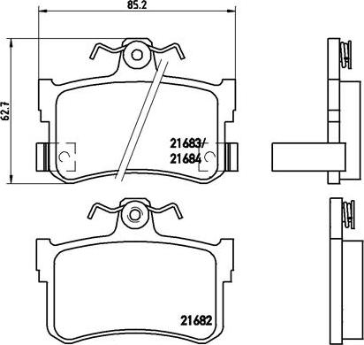 Brembo P 28 027 - Bremžu uzliku kompl., Disku bremzes autodraugiem.lv