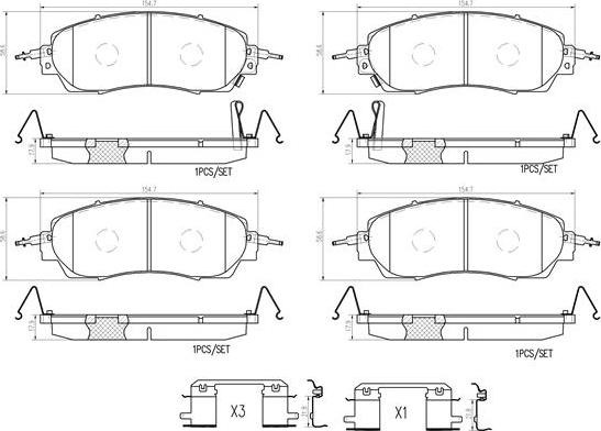 Brembo P28101N - Bremžu uzliku kompl., Disku bremzes autodraugiem.lv