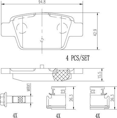 Brembo P23080N - Bremžu uzliku kompl., Disku bremzes autodraugiem.lv