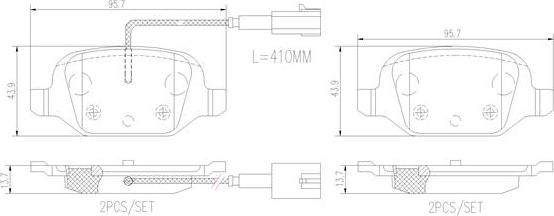 Brembo P23146N - Bremžu uzliku kompl., Disku bremzes autodraugiem.lv