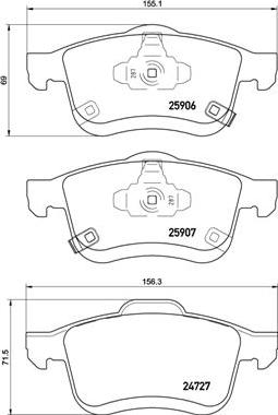 Brembo P 23 155 - Bremžu uzliku kompl., Disku bremzes autodraugiem.lv