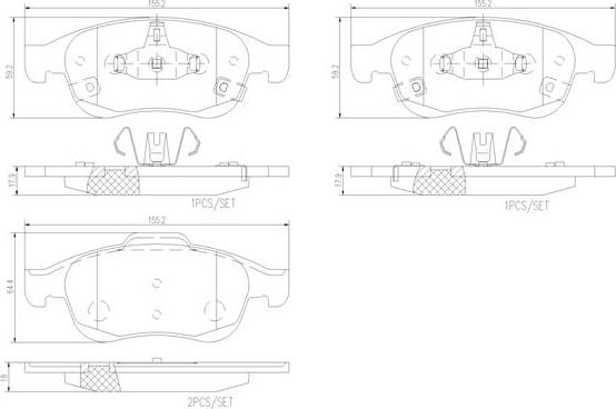 Brembo P23165N - Bremžu uzliku kompl., Disku bremzes autodraugiem.lv