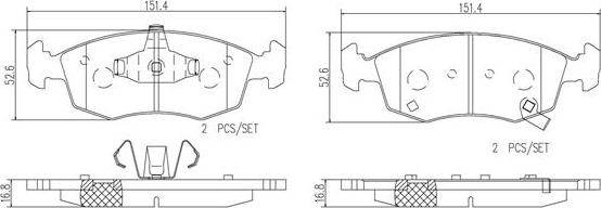 Brembo P23168N - Bremžu uzliku kompl., Disku bremzes autodraugiem.lv