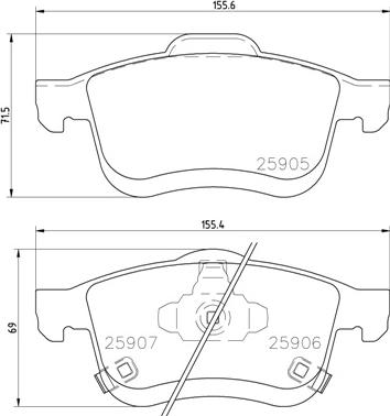 Brembo P 23 167 - Bremžu uzliku kompl., Disku bremzes autodraugiem.lv