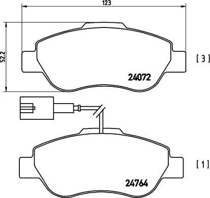 Brembo P 23 107 - Bremžu uzliku kompl., Disku bremzes autodraugiem.lv