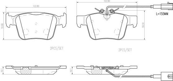 Brembo P23180N - Bremžu uzliku kompl., Disku bremzes autodraugiem.lv