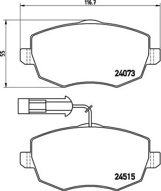 Brembo P 23 127 - Bremžu uzliku kompl., Disku bremzes autodraugiem.lv