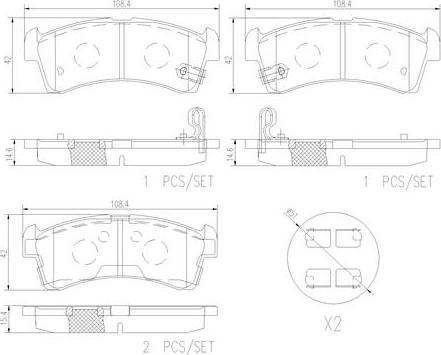 Brembo P 79 038 - Bremžu uzliku kompl., Disku bremzes autodraugiem.lv