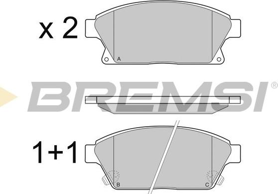 Bremsi BP3405 - Bremžu uzliku kompl., Disku bremzes autodraugiem.lv