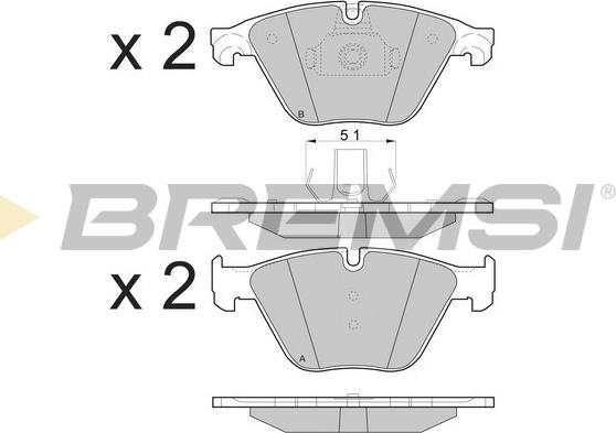 Bremsi BP3500 - Bremžu uzliku kompl., Disku bremzes autodraugiem.lv