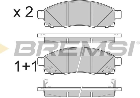 Bremsi BP3501 - Bremžu uzliku kompl., Disku bremzes autodraugiem.lv