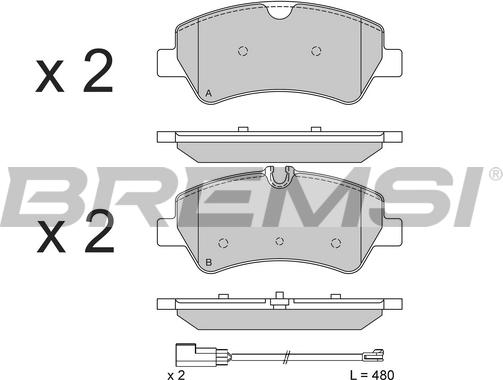 Bremsi BP3526 - Bremžu uzliku kompl., Disku bremzes autodraugiem.lv