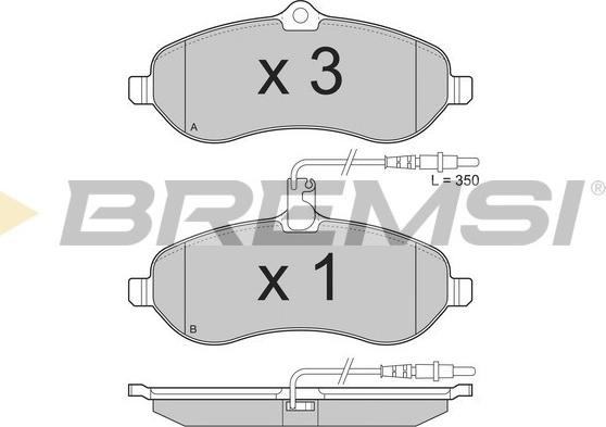 Bremsi BP3283 - Bremžu uzliku kompl., Disku bremzes autodraugiem.lv