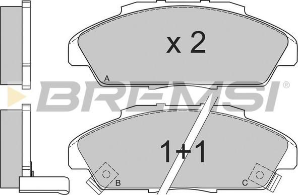 Bremsi BP2519 - Bremžu uzliku kompl., Disku bremzes autodraugiem.lv