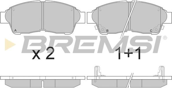 Bremsi BP2526 - Bremžu uzliku kompl., Disku bremzes autodraugiem.lv