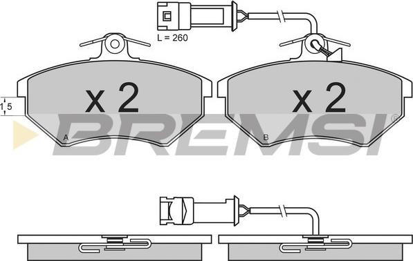 Bremsi BP2644 - Bremžu uzliku kompl., Disku bremzes autodraugiem.lv