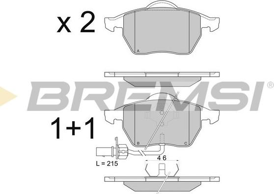 Bremsi BP2816 - Bremžu uzliku kompl., Disku bremzes autodraugiem.lv