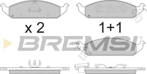 Bremsi BP2837 - Bremžu uzliku kompl., Disku bremzes autodraugiem.lv