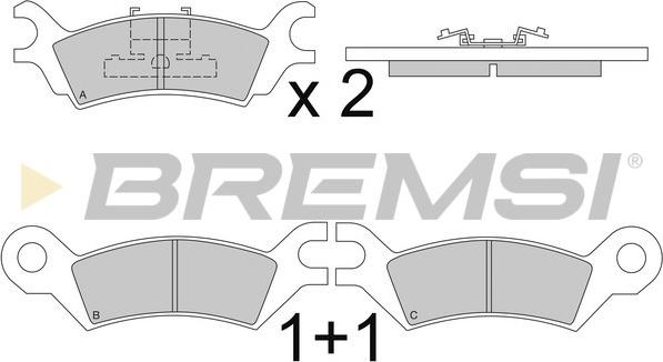 Bremsi BP2251 - Bremžu uzliku kompl., Disku bremzes autodraugiem.lv