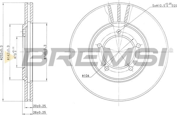 Bremsi CD6147V - Bremžu diski autodraugiem.lv
