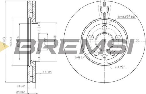 Bremsi CD7165V - Bremžu diski autodraugiem.lv