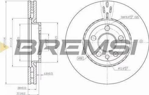 Bremsi DBB165V - Bremžu diski autodraugiem.lv