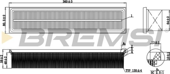 Bremsi FA0132 - Gaisa filtrs autodraugiem.lv