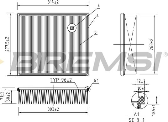 Bremsi FA1252 - Gaisa filtrs autodraugiem.lv