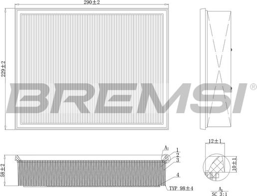 Bremsi FA1225 - Gaisa filtrs autodraugiem.lv