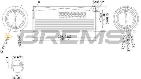 Bremsi FA2114 - Gaisa filtrs autodraugiem.lv