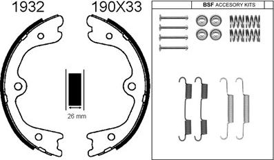 BSF 01932K - Bremžu loku kompl., Stāvbremze autodraugiem.lv