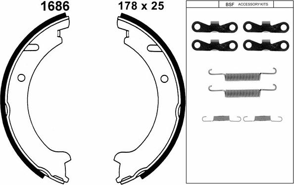 BSF 01686K - Bremžu loku kompl., Stāvbremze autodraugiem.lv