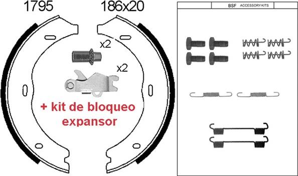 BSF 01795KC - Bremžu loku kompl., Stāvbremze autodraugiem.lv