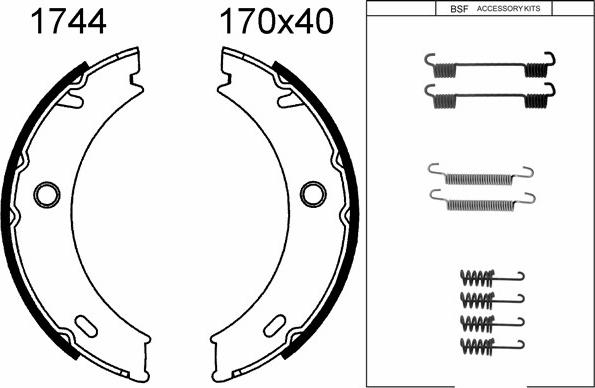 BSF 01744K - Bremžu loku kompl., Stāvbremze autodraugiem.lv