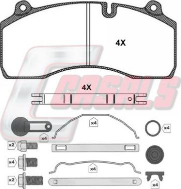 Casals BKM119 - Bremžu uzliku kompl., Disku bremzes autodraugiem.lv