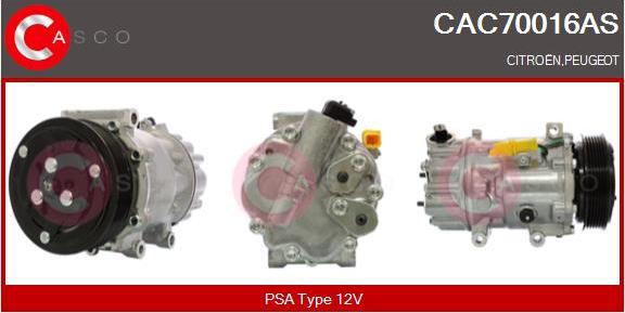 Casco CAC70016AS - Kompresors, Gaisa kond. sistēma autodraugiem.lv