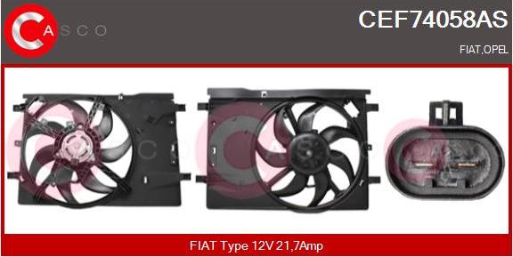 Casco CEF74058AS - Elektromotors, Dzes. sist. radiatora ventilators autodraugiem.lv