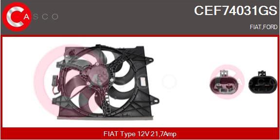 Casco CEF74031GS - Elektromotors, Dzes. sist. radiatora ventilators autodraugiem.lv