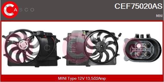 Casco CEF75020AS - Elektromotors, Dzes. sist. radiatora ventilators autodraugiem.lv