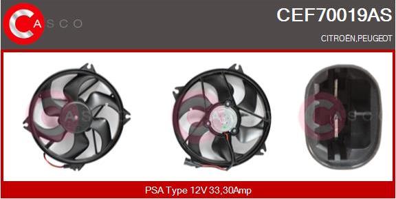 Casco CEF70019AS - Elektromotors, Dzes. sist. radiatora ventilators autodraugiem.lv