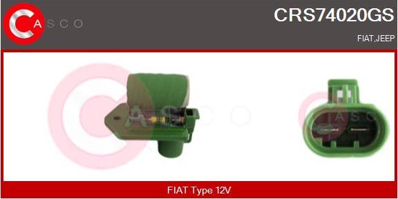 Casco CRS74020GS - Papildus rezistors, Elektromotors-Radiatora ventilators autodraugiem.lv