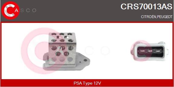 Casco CRS70013AS - Papildus rezistors, Elektromotors-Radiatora ventilators autodraugiem.lv
