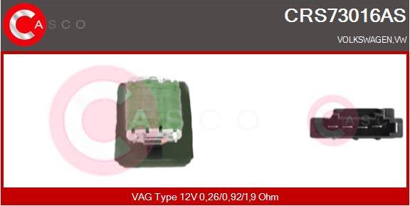 Casco CRS73016AS - Rezistors, Salona ventilators autodraugiem.lv